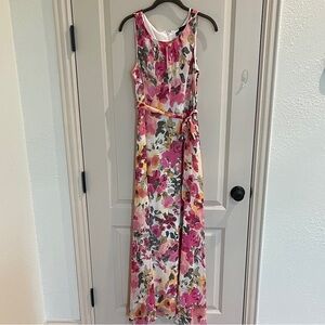 Leslie Fay Floral Sleeveless Maxi Dress